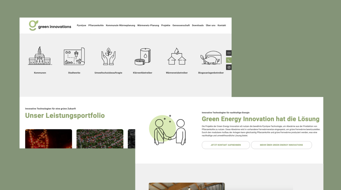 Green Innovations Website Mockup