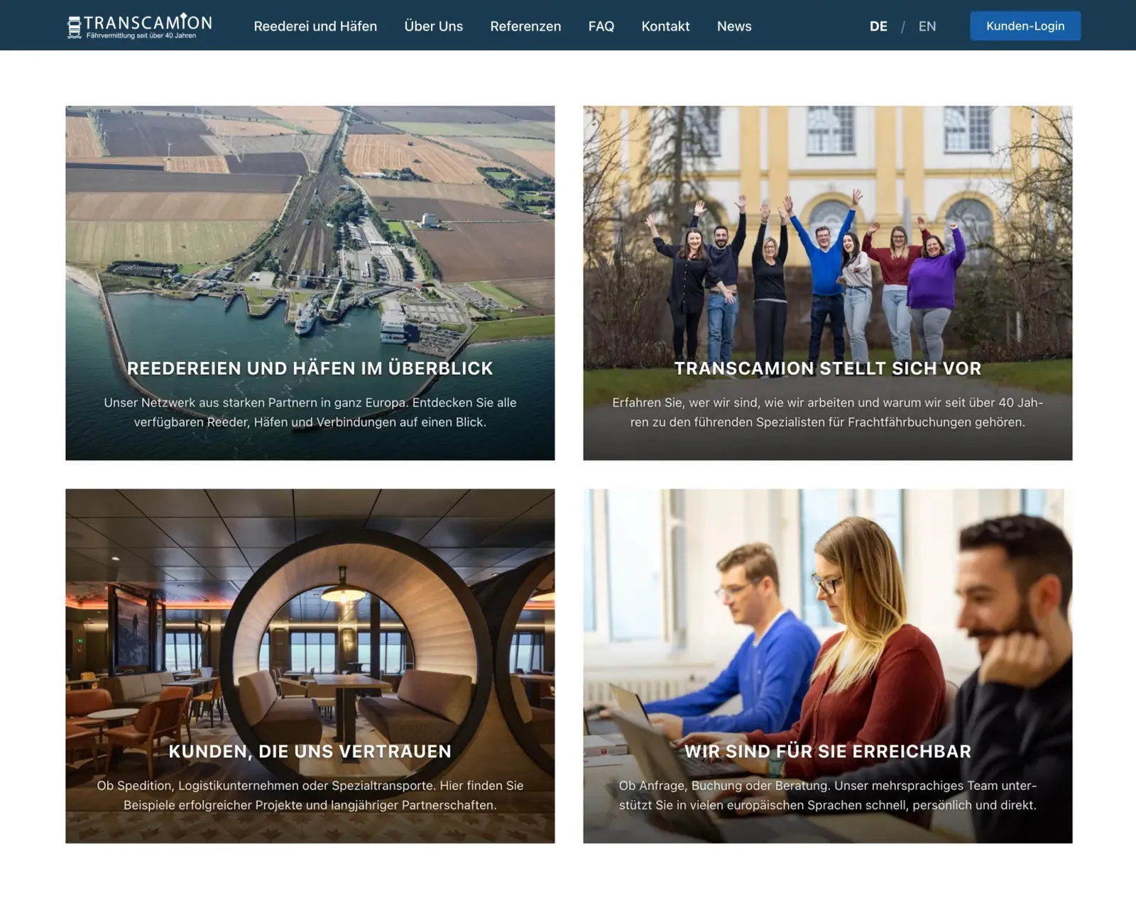 Transcamion Website Mockup